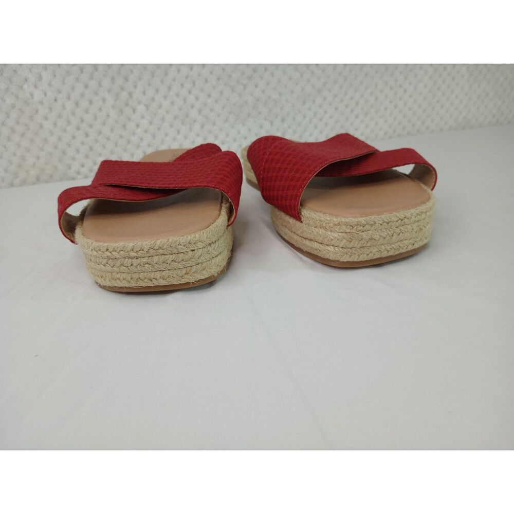 Lucky Brand Women's 10 Gayte Red Gingham Slide Flat Platform Slides - Picture 5 of 10
